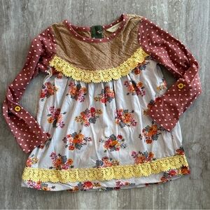 Long sleeve Matilda Jane Top with Lace Detail Sz 8